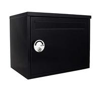 Profirst PM 1000 boîte aux Lettres Colis Acier Noir, Fente Lettres, Serrure à Cylindre avec 2 clés, 350x450x310 mm, Fixation Mur/Sol, Fente Colis et Lettres
