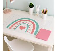 PROFOLIO Sous-main pour enfant - Antidérapant et lavable - Avec motif arc-en-ciel - Pour jouer et peindre - Convient comme support de bricolage et protection de table - Dimensions : 60 x 40 cm