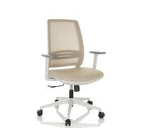 HJH Office Chaise de bureau PROFONDO ECO W ergonomique pivotante Maille/Tissu Beige