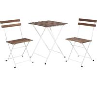 ProGarden 3-pièces Bistro-Set blanc mat-marron