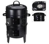 ProGarden Barbecue au charbon de bois et cheminée 2 grilles de cuisson Noir G