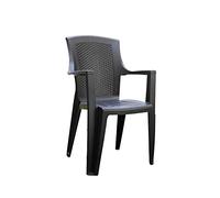 Ipae-Progarden Eden Chaise de jardin Dîner Assise dure Dossier dur Polypropylène (PP) Anthracite