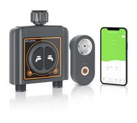 Programmateur d'arrosage Brandson à 2 sorties avec prise Wi-Fi, contrôleur d'arrosage, minuterie d'arrosage, arrosage automatique