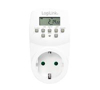 Programmateur électrique LogiLink ET0007 journalier/hebdomadaire 230V 50Hz 1800W écran numérique blanc