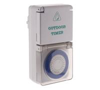 Programmateur mécanique étanche Schuko IP44 - blanc - Zenitech