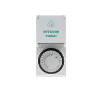 Zenitech - Programmateur mécanique étanche Schuko IP44 - Noir