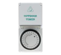 Zenitech - Programmateur mécanique étanche Schuko IP44 - Noir