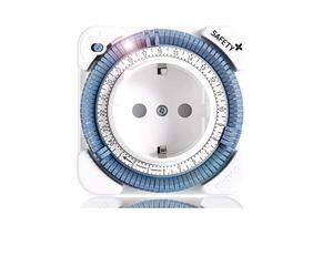 Programme horaire plug blanc, 24 heures - horloge de commutation prise analogique 26 safety-plus