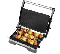 Progress 2 en 1 Grille de santé - Grille électrique avec plaques antiadhésives, s'ouvre à 180° pour un double cuisson, pas de graisse nécessaire, bac de récupération amovible, 850W