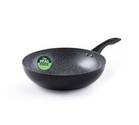 PROGRESS Poêle wok en céramique marbrée 28 cm, antiadhésive | Corps en aluminium pressé, revêtement céramique effet marbre, tous feux dont induction, poignée soft-touch, sans PFAS