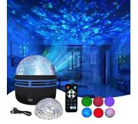 Projecteur 2 en 1 Lumière Galaxie du Nord, Aurores boréales et Vagues Océaniques avec télécommande, Veilleuse Colorée RGB