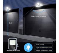 Projecteur à LED avec panneau solaire 300W 6500K blanc froid Projecteur IP65 étanche Lampe de jardin extérieure