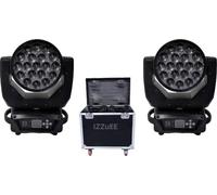 Projecteur à tête mobile, 19x15W RGBW,DMX, 2 projecteurs, 1 boîtier