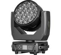 Projecteur à tête mobile, 19x15W RGBW LEDs, rotation horizontale de 540°, noir, prise EU