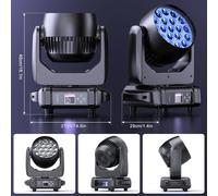 Projecteur à tête mobile Bee Eye Zoom - Lot de 4 - 200 W - LED RGBW - DMX512 - Prise EU - Éclairage pour scène et DJ