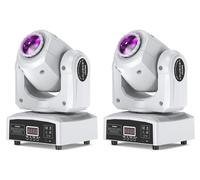 Projecteur à tête mobile LED pour scène/DJ - ZQ02002 - 120 W - RGBW, 8 couleurs + 8 gobos - DMX512 etpar le son - Lot de 2 - Prise UE 90–240 V