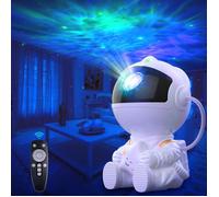 Projecteur Astronaute Ciel Etoile Galaxie, Rotation à 360° Veilleuse LED Projecteur d'astronaute avec Télécommande Blanc pour Enfant