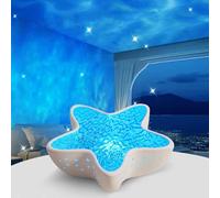 Projecteur Aurore Boréale, Étoile De Mer Lampe De Projecteur Vague Ocean, Lampe À Vagues D'eau Dégradées 7 Couleurs, Pour Chambre À Coucher, Chambre D'enfant, Fête, Salle De Jeux