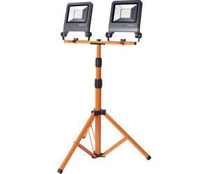 Projecteur Chantier Led Double 2x50w éclairage Puissant 2x50w, Lumière Neutre 4000k, Sur Trépied Stable - Osram