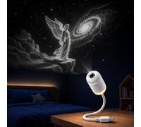 Projecteur Ciel Etoilé Galaxie USB Veilleuse de Chambre Projector Cadeau | HD Plug and Play Projecteur d'ambiance pour plafond de chambre réglable à 360°, lampe projecteur de nuit pour adulte enfant