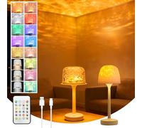 Projecteur Ciel Étoilé Lamp, Lampe Aurore Boréale, Lampe de douche SPA étanche,Commande tactile et Télécommande, 16 Couleurs, Lampe de table Veilleuse d'ondulation pour chambre et salon décoration
