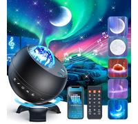 Projecteur Ciel Etoile pour Led Chambre, Veilleuse Enfant 18 Couleurs | 5 Lunaires Décoration Chambre Bluetooth avec 18 Bruits Blancs et Télécommande, Cadeau Fête des Mères, Blanc