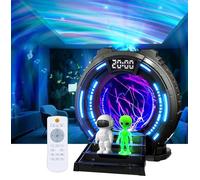 Projecteur Ciel Etoile Stargate Boule Lampe Plasma, Astronaute Veilleuse Projecteur Galaxie Aurores Boréales Avec Bruit Blanc, Enceinte,Réveil et Télécommande pour Chambre Cadeaux Noel Enfants Adultes