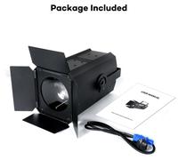 Projecteur COB à 4 couleurs - 200 W - Double couleur - DMX - 110–240 V - Prise européenne - Noir