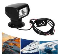Projecteur de bateau - Projecteur halogène 12 V télécommandé - 100 W, portée de 800 m, étanche IP66, 4300 K, câble de 4,5 m - Noir