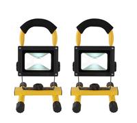 Projecteur de chantier à LED Éclairage de chantier Lampe extérieure sans fil Projecteur orientable, 7W 600lm blanc froid, LxH 14,5 x 22,5 cm, lot de 2