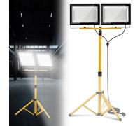 Projecteur de chantier LED Peviasot 200 W, lampe de travail LED 20 000 lm, IP66, projecteur d'extérieur blanc froid 6500 K avec support réglable pour chantier, garage, jardin, atelier