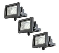 Projecteur de chantier LED, projecteur d'extérieur, spot mural, aluminium verre gris 10W 750lm blanc lumière du jour, lot de 3