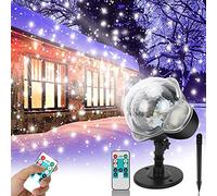 Projecteur de Chute de Neige de Noël, projecteur LED Flocon de Neige extérieur, projecteur de Chute de Flocon de Neige Blanc étanche pour intérieur fête Maison Jardin Mariage Halloween Noël
