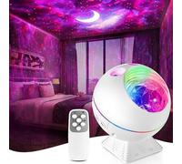 Projecteur De Ciel Étoilé Galaxie, Veilleuse De Projection D'étoiles, Projecteur De Plafond Led Veilleuse Nébuleuse Ciel Étoilé Nuage Lune Avec Télécommande, 10 Couleurs