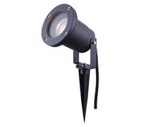 Projecteur de jardin avec piquet de terre éclairage de chemin gris courant extérieur lampe extérieure avec fiche, aluminium verre IP65, 1x douille GU10, DxH 9,8x32,5 cm