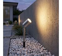 Projecteur De Jardin En Acier Inoxydable Argenté GU10 Avec Piquet H 42 Cm