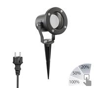 Projecteur de jardin MIBU piquet de terre pour extérieur inox noir + lampe LED [EEK: F]