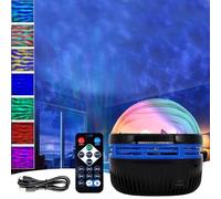 Projecteur de lumière boréale 2 en 1 pour aurores boréales et vagues de mer, lampe aurore boréale, projecteur de ciel étoilé à LED avec 7 effets d'éclairage, lampe de projecteur pour chambre à coucher