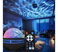 Projecteur de lumière d'onde d'eau océanique RGB alimenté par USB avec télécommande, lumière de nuit LED à ondulation d'eau dynamique, lampe d'ambiance multicolore à intensité variable pour chambre, s