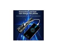 Projecteur de lumière forte extérieur led avec la lampe poche zoom banque puissance - noir