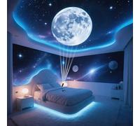 Projecteur de lumière LED de lune alimenté par USB, lampe de nuit ciel étoilé 3D - lampe de décoration d'atmosphère romantique haute luminosité, rotation à 360°, projecteur portable, convient pour le