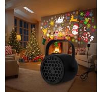 Projecteur de Noël à 16 diapositives LED étanche avec flocon de neige, bonhomme de neige, sapin de Noël pour décorations d'intérieur et d'extérieur, fête, jardin, maison
