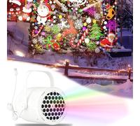 Projecteur de Noël LED, nouveau projecteur extérieur for les fêtes 2026, projecteur polyvalent alimenté par USB for la décoration des fêtes à l'intérieur et à l'extérieur.(Christmas,White)