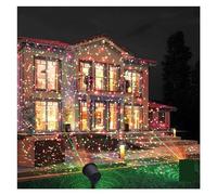 Projecteur de Noël, Projecteur d'étoiles de ciel en mouvement, éclairage de paysage rouge et vert, lumière de scène LED for fête de noël, lampe d'extérieur for jardin et pelouse pour Noël, Intérieur,