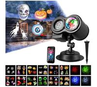 Projecteur de Noël ROKOO - Lampe de pelouse 16 motifs jardin - éclairage paysager - 12W - Multilumières