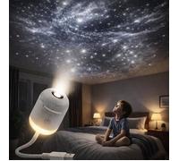 Projecteur de nuit multifonction - 2-en-1 projecteur d'étoiles et veilleuse - Films HD inclus - Alimentation USB