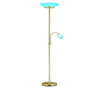 Projecteur de plafond, lampadaire en laiton à intensité variable, verre blanc, télécommande dans un ensemble comprenant des ampoules LED RVB
