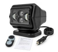 Projecteur de recherche LED avec télécommande sans fil 60 W 8000 lm - Lampe de travail étanche IP67 avec pour véhicules tout-terrain, camions, bateaux, camping - Rotation à 360 °