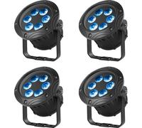 Projecteur de scène, design étanche, LED RGBW, noir, prise EU