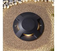 Projecteur de sol LED Lucande Jeffrey, noir, 4 sorties lumineuses Jeffrey, noir, Aluminium, Moderne, Luminaire extérieur LED
